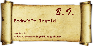 Bodnár Ingrid névjegykártya