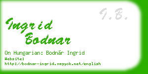 ingrid bodnar business card
