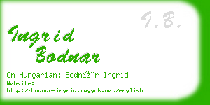 ingrid bodnar business card